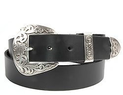 Western Abilene Silver buckle set includes: Buckle, Keeper and Tip. 