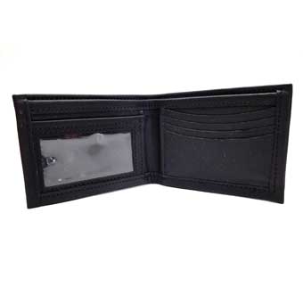 Perfect Fit Bi Fold Wallet with Credit Card Slots and ID Window - Black - 107 Blk CSTM