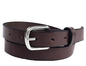 Plain Leather Custom Belt Chocolate .75" wide