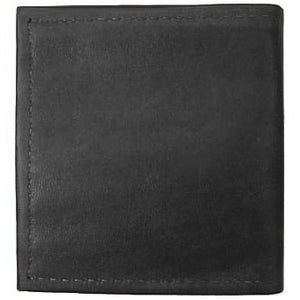 Black Bi-fold Leather Credit Card wallet holds up to 8 credit cards and 2 additional vertical pockets on the inside of the wallet. Full length bill holder and 1 horizontal vinyl picture insert. Size 4.25" x 4.50" folded.
