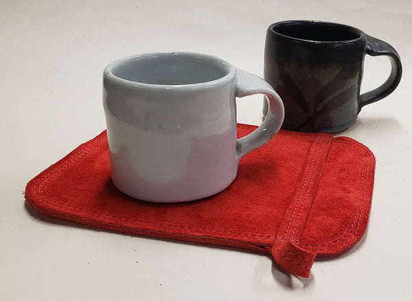 Our handmade suede potholders will give years of use.