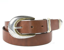 Sedona buckle set includes: Buckle, Keeper and Tip. Available in Silver or Silver and Gold.