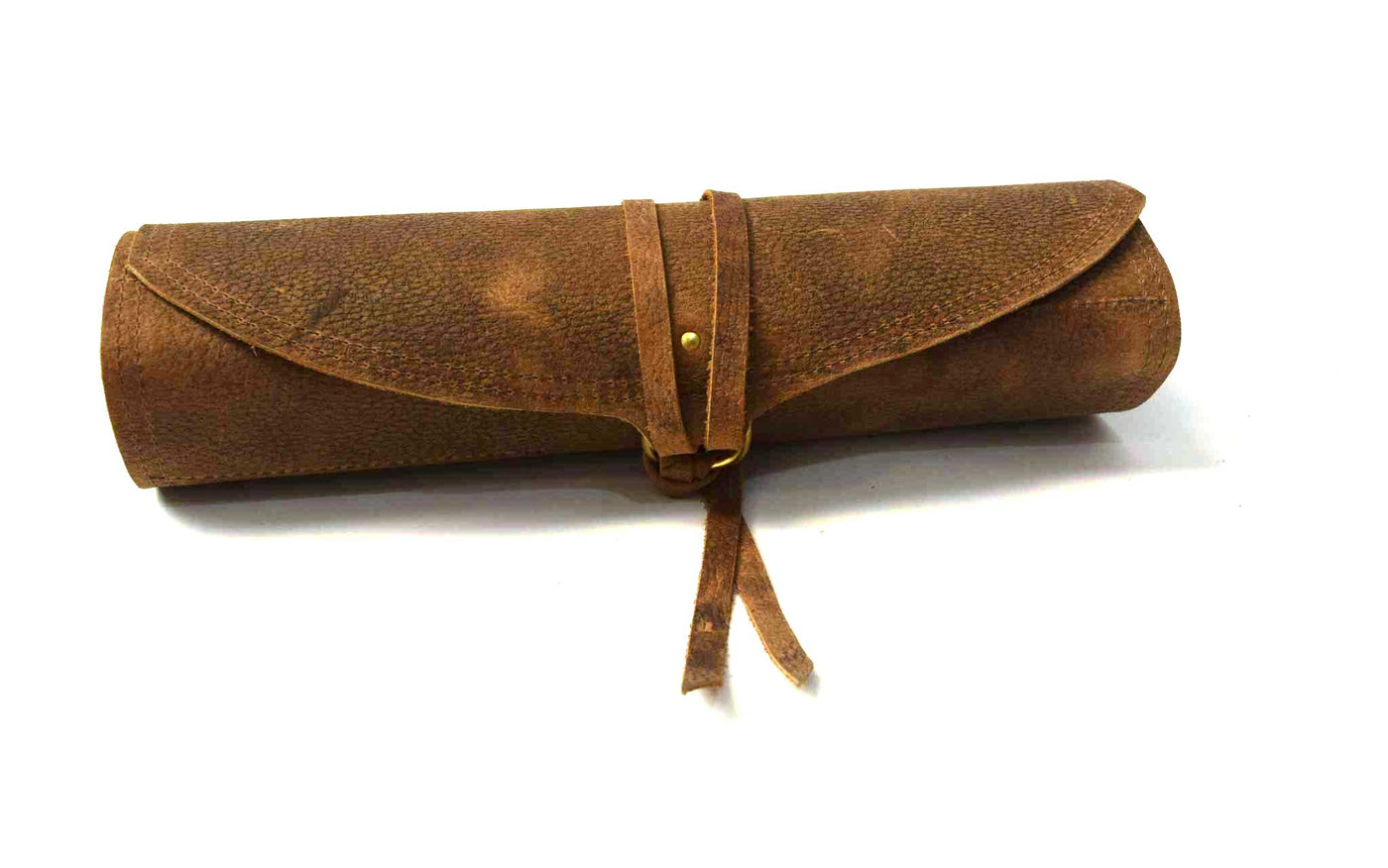 Trousse Rouleau En Cuir Pour Barbier Ou Mécanicien – Hamzar, Noir, 12 Outils Inclus