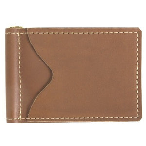 Canyon Brown leather money clip and 2 slide-in credit card holders for your ID, credit cards and paper bills. Size 4.75" x 3"  