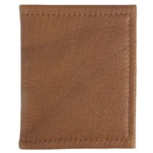 Canyon Brown leather bi-fold money clip wallet - 3 inside credit card slots, 1 money clip hook. Folded size 3.5" x 4.5"