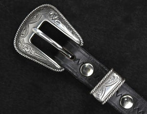 Western Odessa Silver buckle set includes: Buckle, Keeper and Tip. 