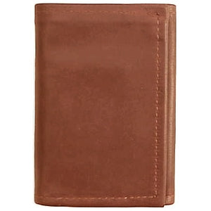 Cognac original Tri Fold Wallet has a total of 5 card pockets and a bill pocket with divider. Closed size 4.5" x 3.25"