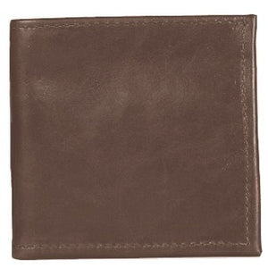 Chocolate Bi-fold Leather Credit Card and ID wallet, see-through ID pocket, holds up to 5 credit cards and 2 additional vertical pockets on the inside of the wallet. There is a hidden bill compartment in the full-length bill compartment of the wallet. Folded size 4" x 4"
