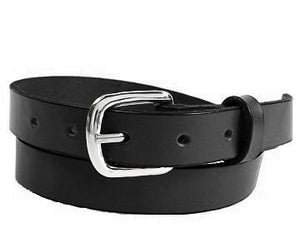Plain Leather Custom Belt Black .75" wide