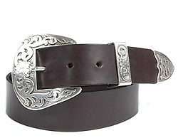 Western Abilene Silver buckle set includes: Buckle, Keeper and Tip. 