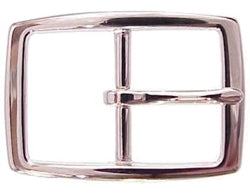 Our rectangle buckle comes in either brass or silver.