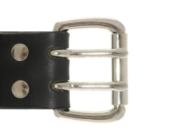 Our double prong roller buckle comes in either brass or silver.