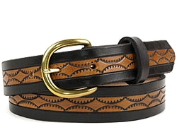 Custom Two-Tone Half Circles Interior Leather Belt | $79 - $87