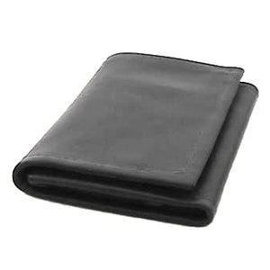 Black original Tri Fold Wallet has a total of 5 card pockets and a bill pocket with divider. Closed size 4.5" x 3.25"
