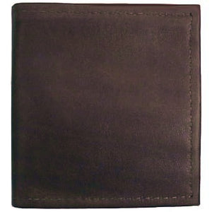 Chocolate Bi-fold Leather Credit Card wallet holds up to 8 credit cards and 2 additional vertical pockets on the inside of the wallet. Full length bill holder and 1 horizontal vinyl picture insert. Size 4.25" x 4.50" folded.